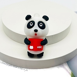 Красный Пластиковые подвески из пвх, панда, красные, 48x28 мм