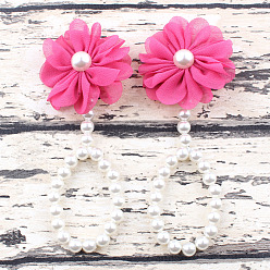 Светло-Вишневый Браслеты на лодыжку с имитацией жемчуга, пластиком и цветами, босые, с маленькими пальцами, светло-вишневый, 3 дюйм (5-1/8 мм)