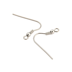 Stainless Steel Color 304 Stainless Steel Earring Hooks, with Horizontal Loop, Stainless Steel Color, 21x21x3mm, Hole: 2mm, 20 Gauge, Pin: 0.8mm