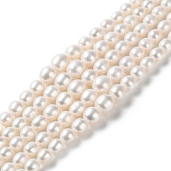 PapayaWhip Natural Cultured Freshwater Pearl Beads Strands, Gradient Potato, PapayaWhip, 5~10x4~9mm, Hole: 0.5mm, about 65pcs/strand, 16.14~16.26''(41~41.3cm)