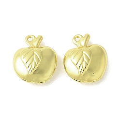 Золотой Латунные подвески, без кадмия и без свинца, яблочные прелести, стойки покрытие, долговечный, золотые, 13.5x11.5x5 мм, отверстие : 1 мм