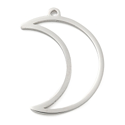 Нержавеющая Сталь Цвет Не тускнеющие 304 подвески из нержавеющей стали, лазерная резка, лунное очарование, цвет нержавеющей стали, 25x17.5x1 мм, отверстие : 1.2 мм