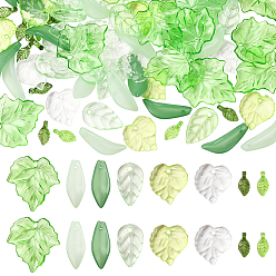 (52) Непрозрачная лаванда 320 шт 8 стили прозрачные акриловые подвески, лист и лепесток, разноцветные, 10.5~24x5~23.5x1.2~4.5 мм, отверстие : 1.2~2 мм, 40 шт / стиль