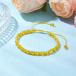 Золотистый Стеклянные браслеты из бисера с краской для запекания, золотые, внутренний диаметр: 2-3/4~5-1/4 дюйм (7~13.2 см)