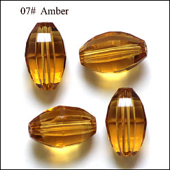 (932FM) Темно-синий аква-матовый с подкладкой Имитация Австрийские кристаллические шарики, класс AAA, граненые, овальные, темно-золотистые, 10x13 мм, отверстие : 0.9~1 мм