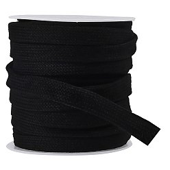 Черный 20 ярдов полиэстеровых сменных шнуров, с катушками, для спортивных штанов, тренировочные брюки, свитера, жакеты, толстовки, чёрные, 11~12x1.7 мм