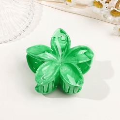 Светло-зеленый Пластиковые заколки-коготь для волос для женщин и девочек, цветок, светло-зеленый, 85x75x45 мм