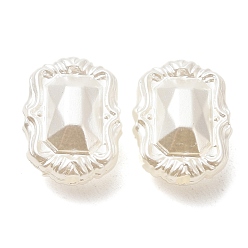 Белый Абс пластиковые жемчужные бисера, прямоугольные, белые, 18x13x8.5 мм, отверстие : 1.6 мм, Около 595 шт / 500 г