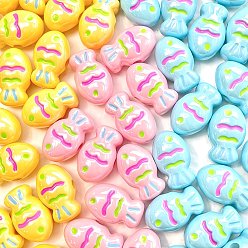 (52) Непрозрачная лаванда Непрозрачные акриловые бусины, рыба, разноцветные, 22x13 мм, отверстие : 3.3 мм