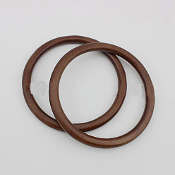 Седло Коричневый Деревянная ручка сумки, кольцевидный, аксессуары для замены сумок, седло коричневый, 13.8x1.2 см, Внутренний диаметр: 11.4 cm