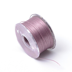 Old Rose Special Coated Polyester Beading Threads for Seed Beads, Old Rose, 0.1mm, about 50yards/roll