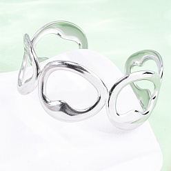 Нержавеющая Сталь Цвет 304 женские браслеты-манжеты из нержавеющей стали, цвет нержавеющей стали, 1-1/8 дюйм (3 см), внутренний диаметр: 2-1/8 дюйм (5.5 см)