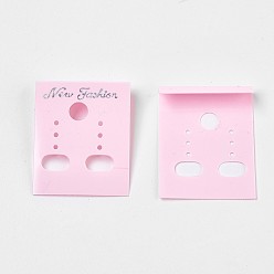 Pink Plastic Earring Display Card, Rectangle, Pink, 3.6~3.8x3cm