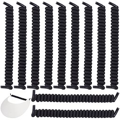 Черный 8 Пары вьющихся полиэстеровых шнурков без завязок для пружинной шнуровки, чёрные, 124x19x13 мм