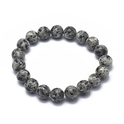 Sesame Jasper Natural Sesame Jasper/Kiwi Jasper Bead Stretch Bracelets, Round, 2-1/8 inch~2-3/8 inch(5.5~6cm), Bead: 8mm