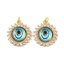 Бледно-бирюзовый Стойка металлическая латунная микропрофилированная кубическая циркония подвески, со стеклом, долговечный, цветок с сглаза, с целью перехода в кольце, реальный 18 k позолоченный, бледные бирюзовая, 23x20x5 мм