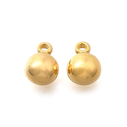 Настоящее золото 18K Латунь прелести, электрофорез, долговечный, круглые, реальный 18 k позолоченный, 7x5 мм, отверстие : 1 мм