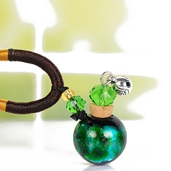 Зеленый Стеклянный флакон духов с подвеской на шею, регулируемое колье из плетеного шнура, ожерелье-свитер для женщин, зелёные, 17.72~26.77 дюйм (45~68 см)