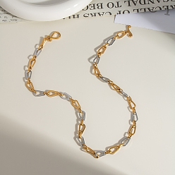 Золотой & Цвет Нержавеющей Стали Европейский 304 ожерелья-цепочки из нержавеющей стали ручной работы в форме капли для женщин, золотые и нержавеющая сталь цвет, 18.11 дюйм (46 см)