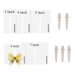 Белый Набор для самостоятельного изготовления заколки-банта из кожи аллигатора, включая доску для изготовления бантов из акриловой ленты, заколка для волос из нержавеющей стали из нержавеющей стали, белые, 10 шт / коробка