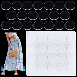 Clair 20pcs feuilles acryliques, plat rond, avec 5 feuilles autocollantes double face en acrylique, clair, 30x5mm