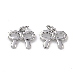 Платина Латунь прелести, бантом прелести, без кадмия, без никеля и без свинца, платина, 9.5x11.5x2.5 мм, отверстие : 2 мм