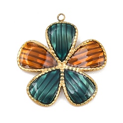 (52) Непрозрачная лаванда 304 подвески из нержавеющей стали, с эмалью, , золотые, разноцветные, 34x31.5x3 мм, отверстие : 2.2 мм