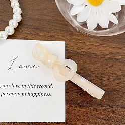 Бежевый Заколки для волос из кожи аллигатора с бантиком из ацетата целлюлозы (смола), аксессуары для волос для девочек и женщин, бежевые, 20x65 мм