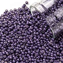 (567F) Purple Galvanized Matte TOHO Round Seed Beads, Japanese Seed Beads, Frosted, (567F) Purple Galvanized Matte, 11/0, 2.2mm, Hole: 0.8mm, about 50000pcs/pound