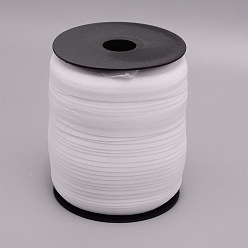 White Nylon Elasticity Ribbon, with Plastic Scroll for Home Decoration, Wrapping Gifts & DIY Crafts Decorative, White, 5/8 inch(15mm), about 109.36 Yards(100m)/Roll