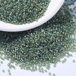 (DB1282) Матовый Прозрачный Оливковый AB Бусины miyuki delica, цилиндр, японский бисер, 11/0, (дБ 1282) матовый прозрачный оливковый аб, 1.3x1.6 мм, Отверстие: 0.8 мм, о 2000 шт / бутылка, 10 г / бутылка