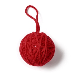 Red Yarn Knitted Christmas Ball Ornaments, for Xmas Wedding Party Decoration , Red, 115~119mm