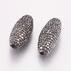 Реактивный Самолет Бусины со стразами, полимерная глина , рис, струя, 27~28x12~13 мм, отверстие : 2~3 мм