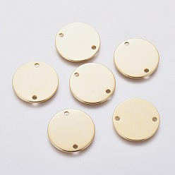 Золотой 201 соединительные звенья нержавеющие, плоско-круглые, золотые, 20x1 мм, отверстие : 1.8 мм