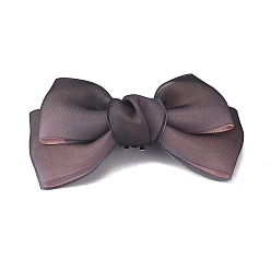 Pink Polyester Bowknot Shoe Decorations, Detachable Shoe Buckle Clips, with Iron Findings, Rosy Brown, 59x101x18mm