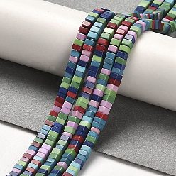 (52) Непрозрачная лаванда Природный агат бисер нитей, окрашенные, квадратный, разноцветные, 2.5x2.5x1.5 мм, отверстие : 1 мм, около 236 шт / нитка, 15.08'' (38.3 см)