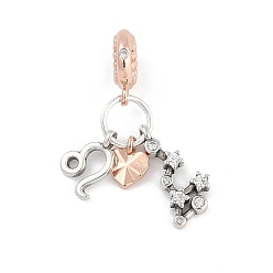 Лео Латунные подвески с кубическим цирконием европейские бусины, двенадцать созвездий, Лев, 29.5~35.5 мм