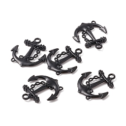 Electrophoresis Black Alloy Pendents, Anchor, Electrophoresis Black, 30x27x4mm, Hole: 2.5mm