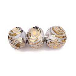Verge D'or Foncé Perles en verre electroplate, rondelle avec motif vortex, facette, verge d'or noir, 7~8x5.5~6mm, Trou: 1~1.2mm