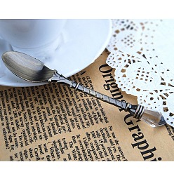 Античная Бронза Ложка для кофе, чая из сплава, ложка со смоляной головкой, античная бронза, 106x18x10 мм