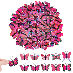 Cramoisi 100 pièces de broches en PVC, papillon, cramoisi, 38~40x45~47mm