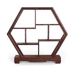 Шестиугольник Подставки для деревянных браслетов в китайском стиле, держатель органайзера для браслетов, украшение дома, шестиугольник, 32.5x6x30 см