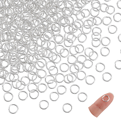 Серебро Латунные кольца прыжок открыт, круглые, серебряные, 8x1 мм, около 6 мм внутренним диаметром, около 360 шт / упаковка