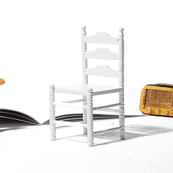 Белый Миниатюрные украшения для деревянных стульев, аксессуары для кукольного домика с микро-ландшафтом, притворяясь опорными украшениями, белые, 60x57x120 мм