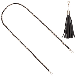 Platino Correas ajustables para bolso de piel sintética negra, correas de bolsa de cincha, con broches de aleación, accesorios para hacer bolsos, Platino, 1326 mm