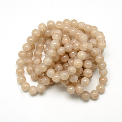 Wheat Baking Painted Crackle Glass Bead Strands, Round, Wheat, 4mm, Hole: 1.1~1.3mm, about 200pcs/strand, 31.4 inch