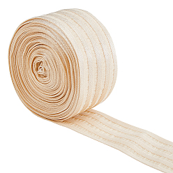 Бежевый 9.4 ярдов плоского полиэфирного эластичного шнура/ленты, швейные принадлежности для одежды, бежевые, 49 мм