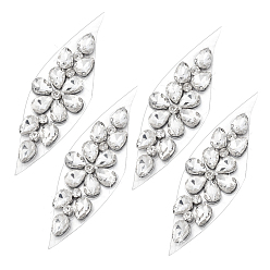 Crystal Rhinestone Clothing Patches, Flower, Crystal, 92x35x6mm