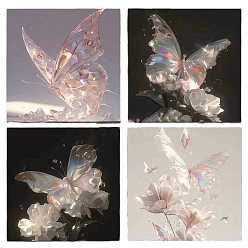 Белый Дым Блокнот с рисунком бабочки, наклейки с наклейками, для офисного школьного чтения, квадратный, серый, 76x76 мм