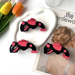 Светло-Вишневый Заколки-когти с уксусной кислотой, сердце, аксессуары для волос для женщин и девочек, светло-вишневый, 100 мм